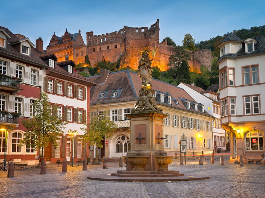 Umgebung von Heidelberg am Abend